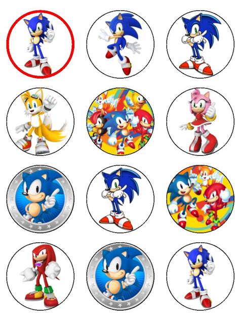Printable Sonic The Hedgehog Cupcake Toppers
